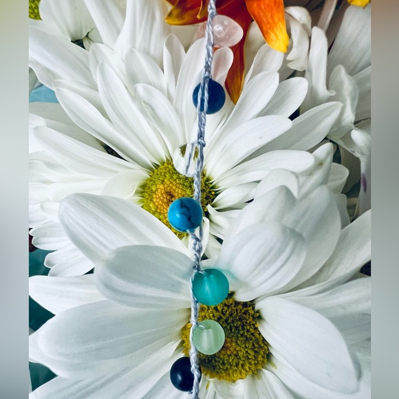 Handmade precious stone necklace - 32” - Ocean Vibes - Picture 4 of 5